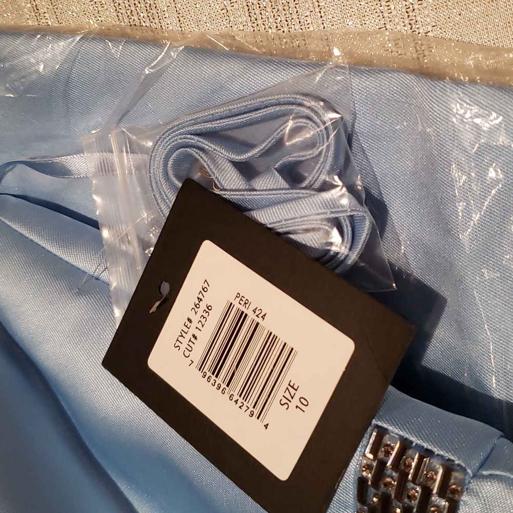 MARINA New Ball Gown Long Dress Strapless Embellished  Maxi Midi Women's 10 Blue - Picture 10 of 17